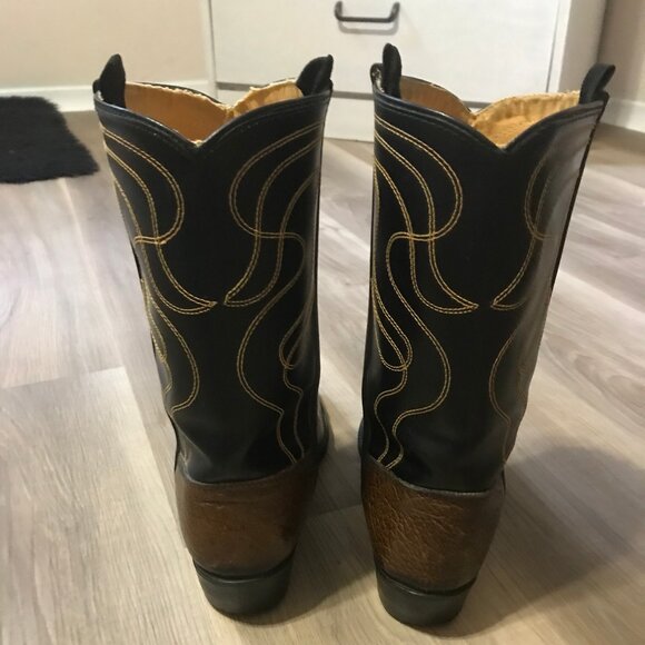 Ladies Black And Brown Western Boots Size 6B - Picture 3 of 6